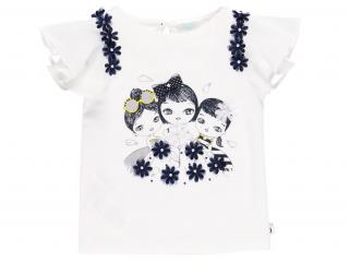 Dívčí bílé tričko s volánky Kamarádky Velikost: 116