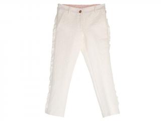 Dívčí kalhoty s volánky Elegance bílé Velikost: 152