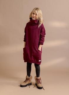 Dívčí mikinové šaty Multicolor Bordeaux Velikost: 104