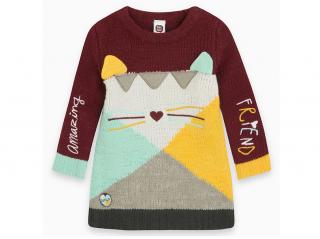 Dívčí pletené šaty Kočička barevné Velikost: 104