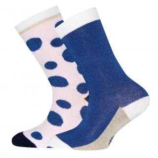 Dívčí ponožky Královské Puntíky (2 páry) Velikost: EU 35-38
