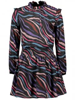 Dívčí šaty s dlouhým rukávem barevná zebra Velikost: 128