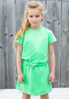 Dívčí šaty svítivě zelené Sporty Velikost: 116