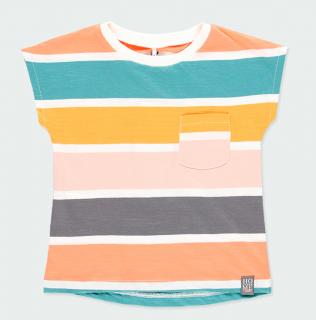 Dívčí tričko barevné pruhy Organic Velikost: 128