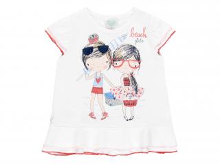 Dívčí tričko letní šaty s volánky bílé Velikost: 104