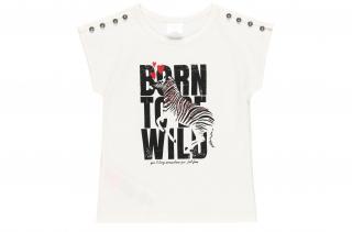 Dívčí tričko Wild zebra bílé Velikost: 122