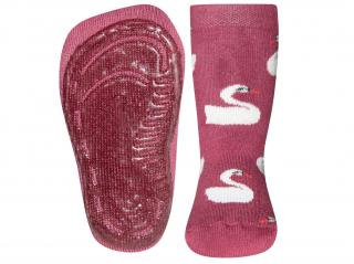 Ponožky s protiskluzem Labuť bordó Velikost: EU 23-24