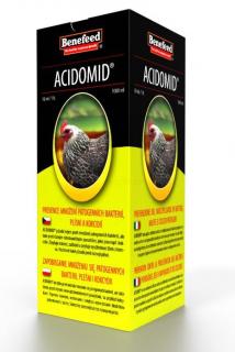 Acidomid D drůbež 1 l (ACIDOMID® je špičkový výrobek moderní koncepce působící nejen proti množení patogenních bakterií, ale velice dobře také tlumí rozvoj a množení nitrobuněčných parazitů jako např. kokcidií.)