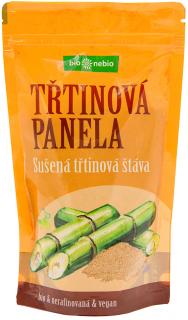 Bio sušená třtinová šťáva PANELA bio*nebio 300 g (Sušená třtinová šťáva panela je vlastně přírodní třtinový cukr, získávaný původním způsobem bez odstranění melasy. Šťáva vytékající během drcení třtinových stvolů je zahušťována odpařováním.)