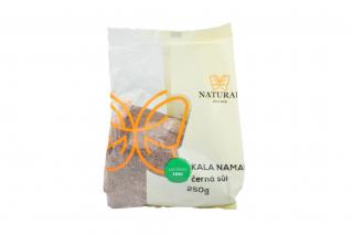 Himalájská sůl černá - Kala namak 250 g (Tato jedinečná sůl se získává procesem  pomalého pražení himálajské kamenné soli s dřevěným uhlím. Díky stopovým sloučeninám (především síry a železa) má specifickou barvu, chuť a silnou vůni připomínající vejce.)