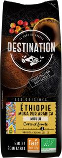 Káva mletá Etiopie Destination BIO 250 g (Etiopie je kolébkou kávy a zemí původu vynikajících arabik. S šálkem této kávy objevíte typickou nespoutanou chuť africké kávy s divokým a silným aroma.)
