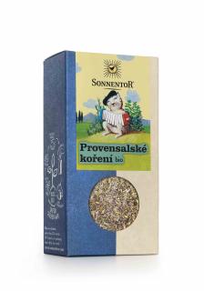 Sonnentor Provensálské koření bio 20 g (Klasické provensálské koření je mnohostranně využitelné – výborně chutná k jehněčímu, rybám, zelenině, slaným koláčům a mnoha jiným pokrmům. Takže jednoduše zkoušejte a vychutnávejte si pokrmy, které jím dochutíte.)