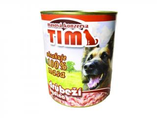 TIM dog drůbeží konzerva 1200 g (100% jemně mletého kuřecího masa z trupů a drobů. Česká, ručně plněná konzerva přirozeně konzervovaná, zcela bez chemických přísad a náhražek. Receptura sestavena přímo veterinářem.)