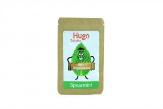 Žvýkačky Spearmint bez aspartamu 6 ks (Hugo žvýkačky výborně poslouží jako náhrada běžných žvýkaček, jsou bez aspartamu, bez umělých sladidel, barviv a dalších chemických složek. Nejsou v nich sladidla, proto mají o 40 % méně kalorií a jsou vhodné i pro)