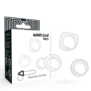 Addicted Toys C-Ring Set Clear, sada 3 ks erekčních kroužků