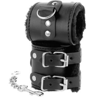 Darkness Wide Black Handcuffs With Fur, pouta