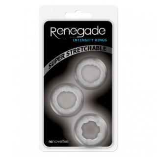 NS Novelties Renegade Intensity Rings Clear, sada 3 ks erekčních kroužků