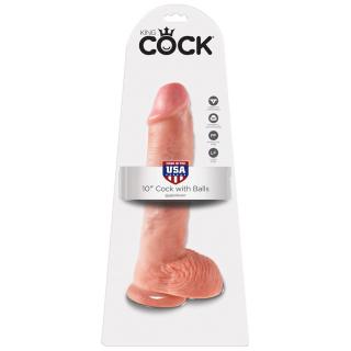 Pipedream King Cock 10″ Cock with Balls dildo s přísavkou 25,4 x 5.1 cm