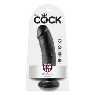 Pipedream King Cock 8″ Cock Black realistické dildo s přísavkou 20,3 x 4,6 cm.
