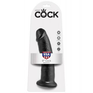 Pipedream King Cock 9″ Cock Black, realistické dildo s přísavkou 22,9 x 5,3 cm.