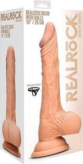 Shots Real Rock Realistic Dildo With Balls 10"/25cm, realistické dildo s přísavkou 27 x 5,6 cm