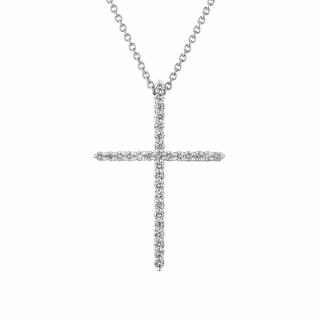 Přívěsek z bílého zlata s diamanty Pure Cross, medium