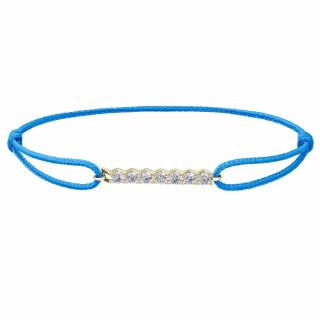 Provázkový náramek Pure Line ze žlutého zlata s diamanty Šnůrkové náramky: modrý