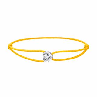 Provázkový náramek Pure Love z bílého zlata s diamantem (0,30 ct) Šnůrkové náramky: žlutý