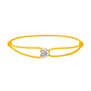 Provázkový náramek Pure Love ze žlutého zlata s diamantem (0,20 ct) Šnůrkové náramky: žlutý
