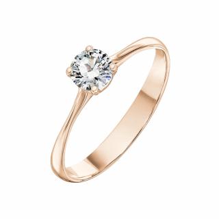 Prsten z růžového zlata s diamantem Atea (0,41 ct)