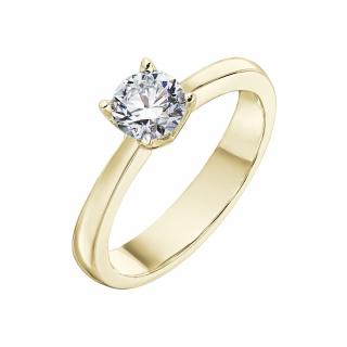 Prsten ze žlutého zlata s diamantem Pure Line One