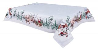 Gobelínový vánoční ubrus s motivem Santa na saních Velikost: 137x240 cm