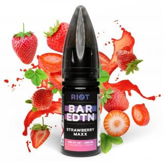 E-liquid Riot BAR EDTN Salt 10ml: Strawberry Maxx (Jahodový energeťák) Nikotin: 10 mg/ml