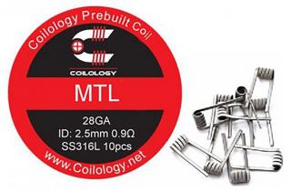 Předmotané spirálky Coilology MTL SS316L 0,9ohm - 10ks
