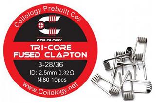 Předmotané spirálky Coilology Tri-Core Fused Clapton Ni80 0,32ohm - 10ks