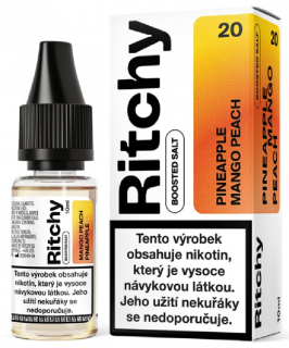Ritchy Salt Pineapple Mango Peach (Ananas, mango a broskev) 10ml Obsah nikotinu: 10 mg