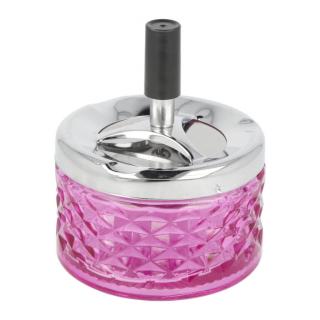 Cigaretový popelník otočný skleněný Angelo Pink 9,5cm