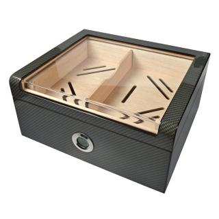 Humidor na doutníky Carbon Glasstop Digi