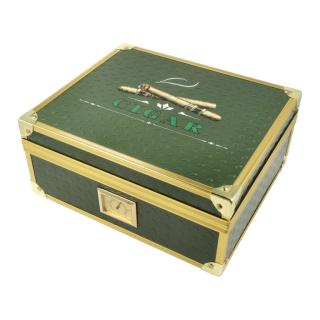 Humidor na doutníky Cigars Green/Gold 25D, 26x22x11,5cm