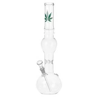 Skleněný bong Green leaf Ice, 39cm