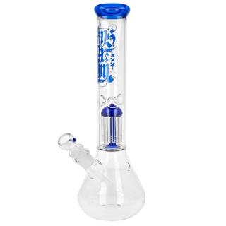 Skleněný bong s perkolací Amsterdam Cane Blue, 40cm