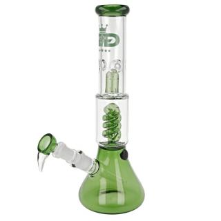 Skleněný bong s perkolací Grace Glass Green Boyz, 35cm