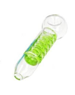Šlukovka skleněná Spiral, zelená 11,5cm
