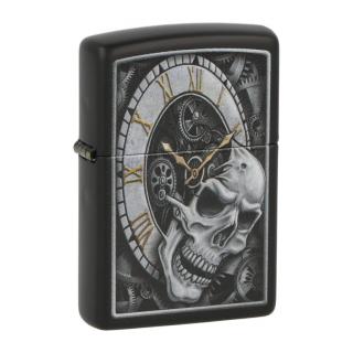 Zapalovač Zippo Skull Clock, matný