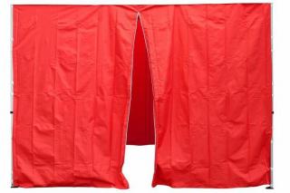 2x boční stěna pro stany Profi, 1x se zipem. 1x bez zipu, červená, 298x216 cm
