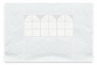 2x náhradní boční plachta pro párty stany, bílá, s oknem,2,9x1,95 m