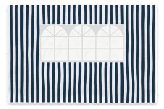 2x nepromokavá boční plachta pro párty stany, bílá / modrá, 298x190 cm