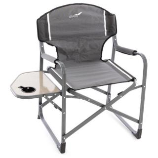 2x pevná kempingová rozkládací židle do 110 kg, výklopný stolek