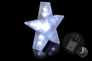 3D prostorová svítící hvězda k postavení, holografický efekt, na baterie, studená bílá, 35 cm