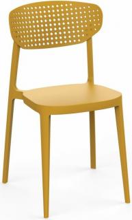 Bytelná plastová jídelní židle do 150 kg - restaurace / kavárny / konference, žlutá barva